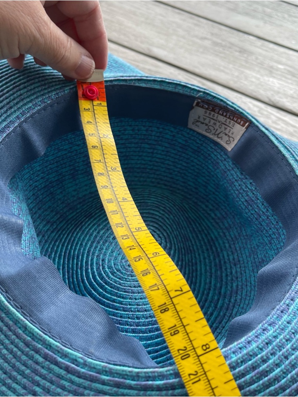 Sand & Sun Santa Monica Classic Teal & Lavender Wide-Brim Sun Hat - Picture 6 of 6